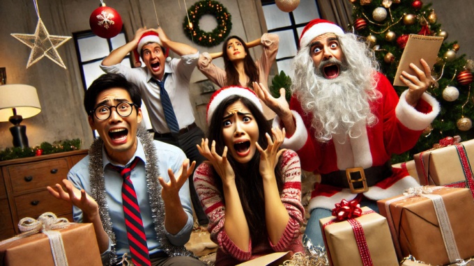 People Looking Happy and Stressed at Christmas