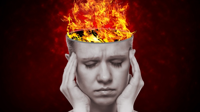 Woman Trying to Control the Anger Building Up Inside Their Head